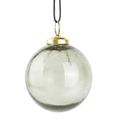 "ZARA" Julekugle i mos grøn mundblæst glas med ophæng Ø10cm