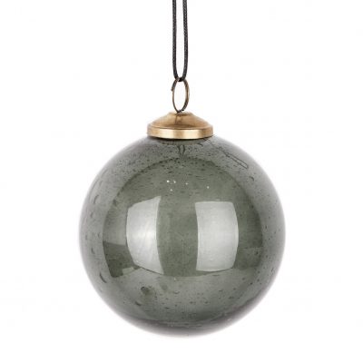 "ZARA" Julekugle i  dark smoke farvet glas Ø10cm